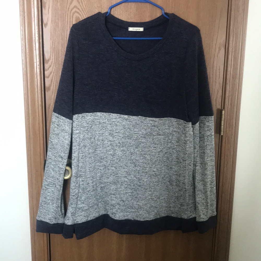 Cozy Two-Tone Long Sleeve Sweater